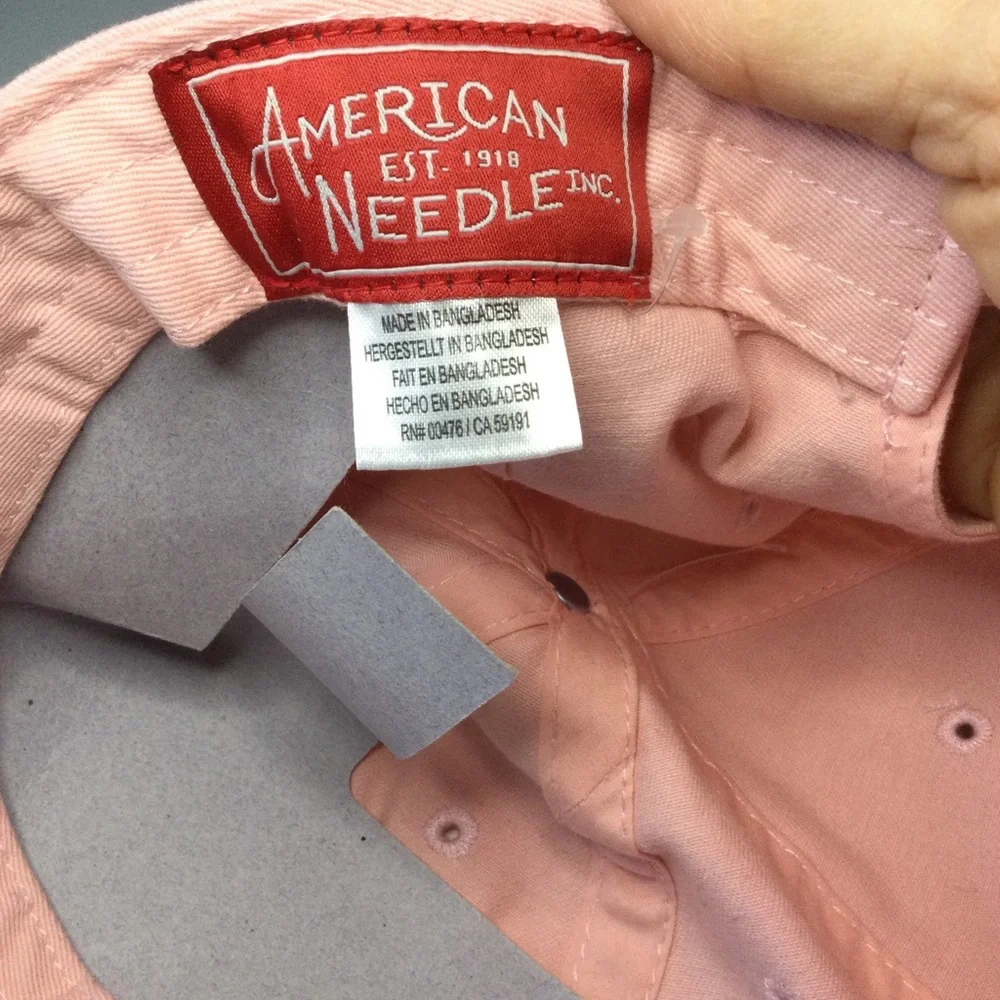 AMERICAN NEEDLE NEW YORK YANKEES LOGO BASEBALL CAP PINK OS ADJUSTABLE NWT
